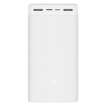 پاوربانک فست شارژ Xiaomi 30000mAh مدل PB3018ZM 18W - سفید - MMS - اصل چین (گارانتی شش ماهه YA)